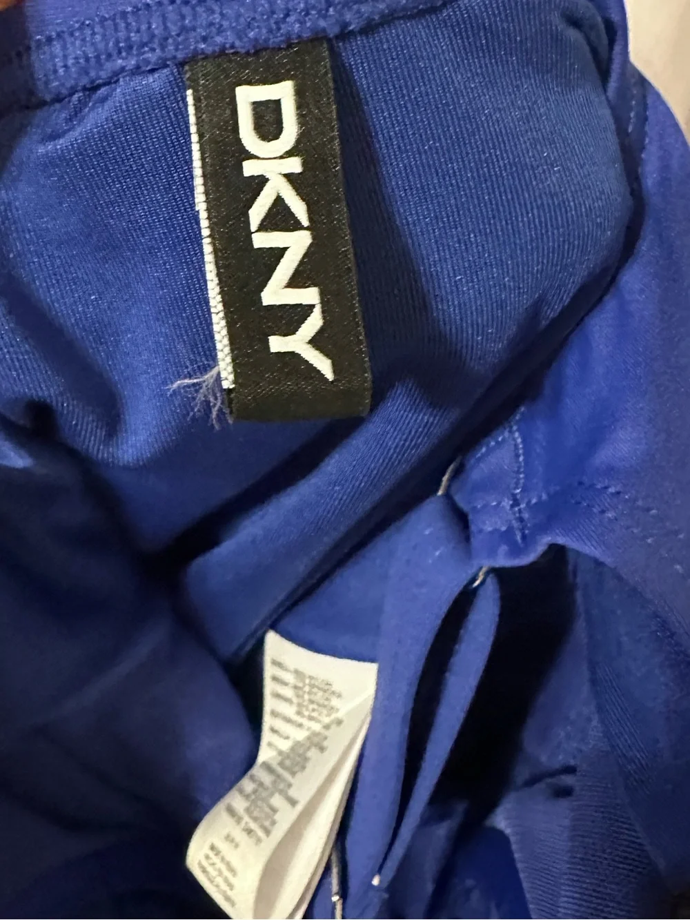 DKNY Ruffle V-Neck Ruched Royal Blue Tummy Control One-Piece Swimsuit Size S - Picture 10 of 11